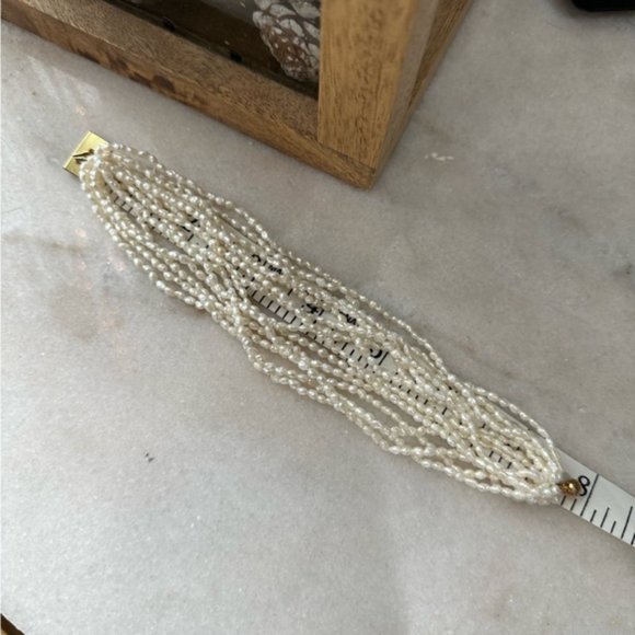 Harber Co | Antique 14k solid gold multiple strand Rice Pearl Bracelet - Picture 7 of 9